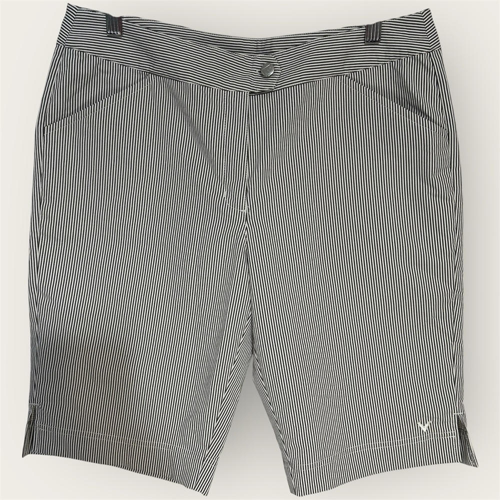Callaway Women's Gray Stripe Bermuda Golf Shorts w/ Stretch Performance - Size 6